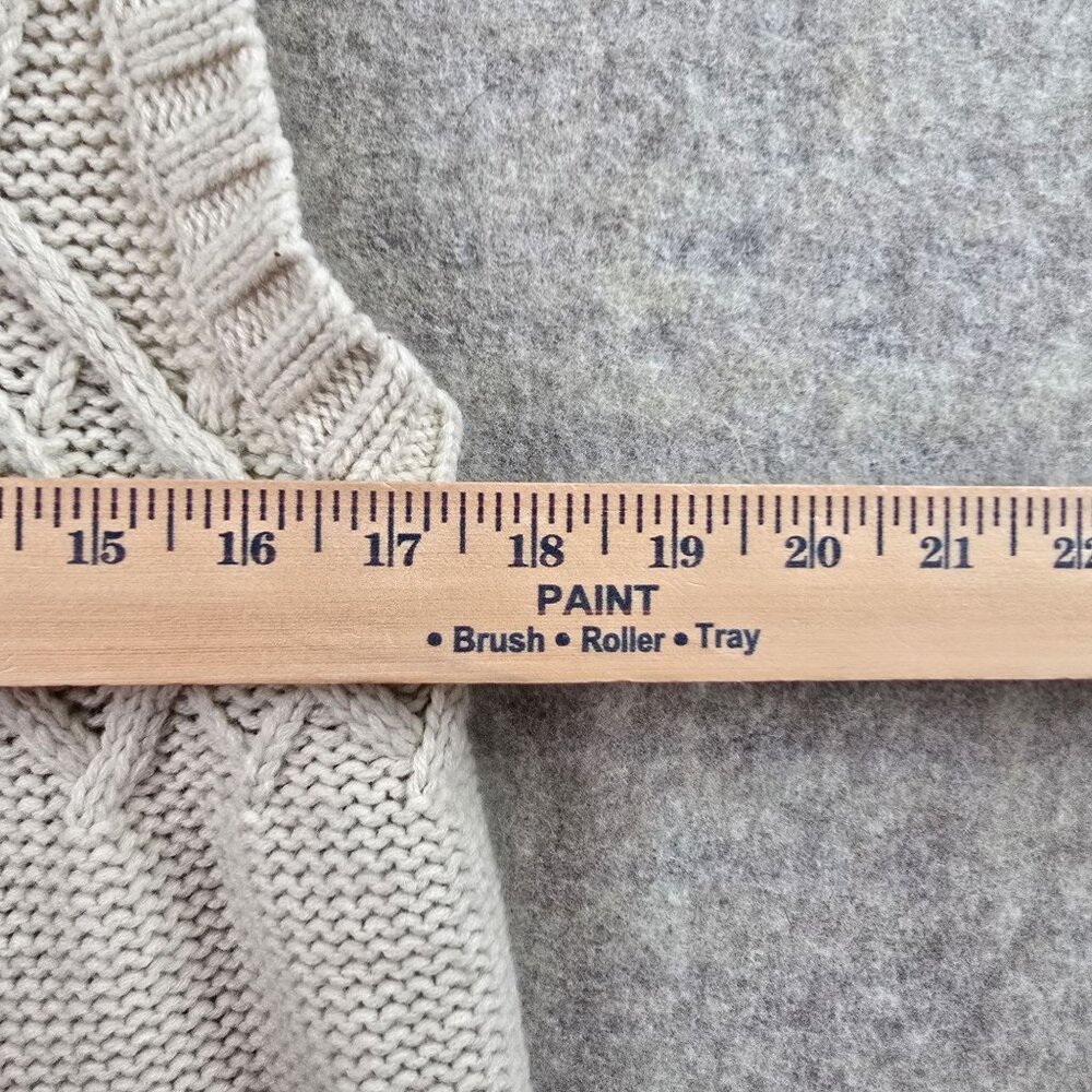 Style & Co Womens Faux Fur Trim Knit Sweater Vest Beige Small Acrylic Wool Blend - Picture 5 of 5